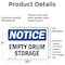 Signmission Empty Drum Storage Area, 10 in W x Rectangle, Vinyl Decal OS-2PACK-NS-D-710-L-15619 - alternate 5
